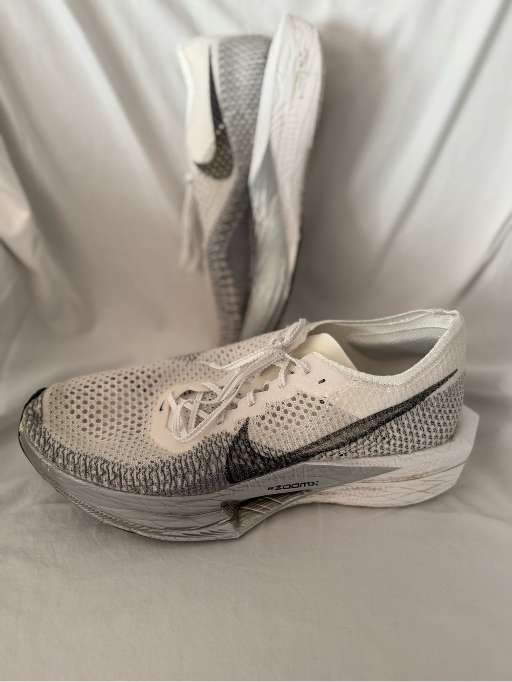 Nike ZoomX Vaporfly 3 - Lightweight White & Gray Running Shoe with Black Accent